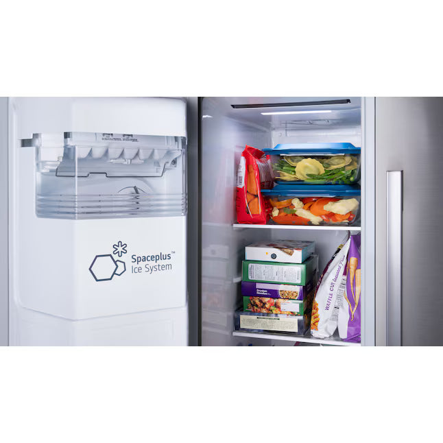 LG 27 cu. ft. Standard-Depth, Side-by-side Refrigerator, with Ice and Water and Bar Handle Design 22137391 - LS27T3230S - Scratch & Dent (Moderate)