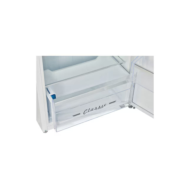 UNIQUE Classic 7.5-cu ft Counter-Depth 22-in Wide Top-Freezer Refrigerator ( Marshmallow White ) Garage Ready ENERGY STAR Certified 25137SD695 - UNQ-FR7CT W AC - Scratch & Dent (Minor)