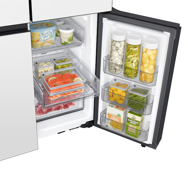 Samsung Bespoke Counter Depth 4-Door Flex™ Refrigerator (23 cu. ft.) with Beverage Center ™ with Customizable Door Panel Colors 4SD402 - RF23DB9600AP - Open Box