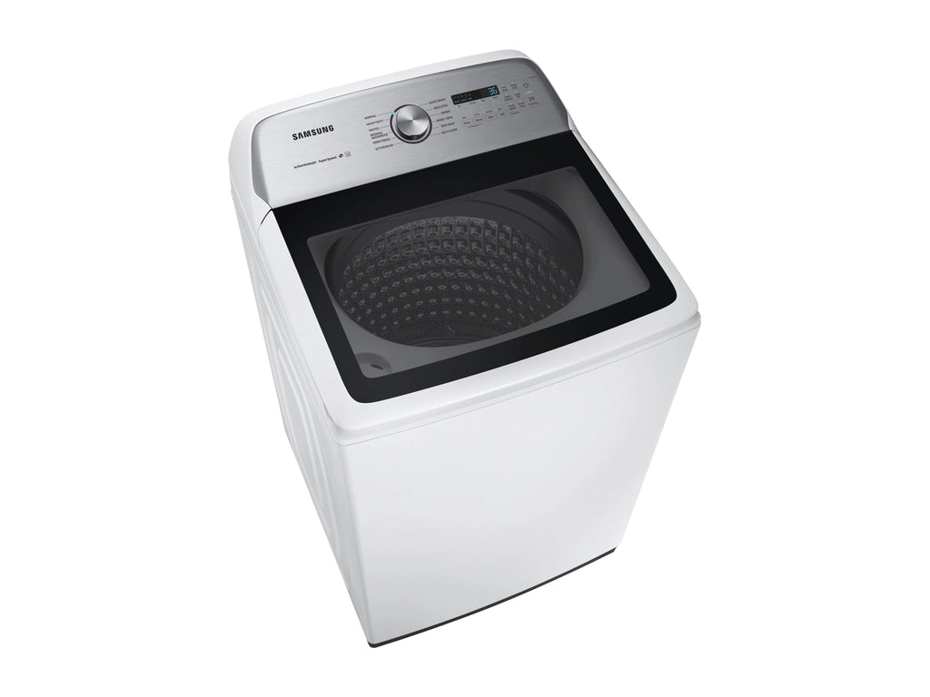 Pictures of Samsung White Top Load 5.0 Cu. Ft. Washer with Super Speed WA50R5400AW - Certified Refurbished and Samsung White Electric 7.4 Cu. Ft. Dryer with Sensor Dry 16035 - DVE50R5200W - Certified Refurbished - Neu Appliance Outlet - Discount Appliance Outlet in Austin, Tx