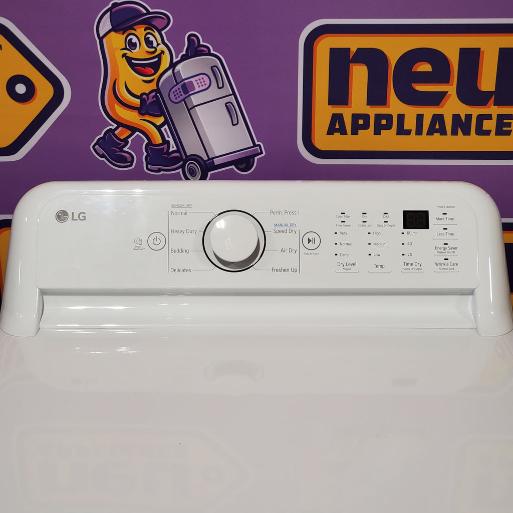 LG 7.3 cu. ft. Ultra Large High Efficiency Electric Dryer in White 24SD04 - DLE7000W - Scratch & Dent (Minor)