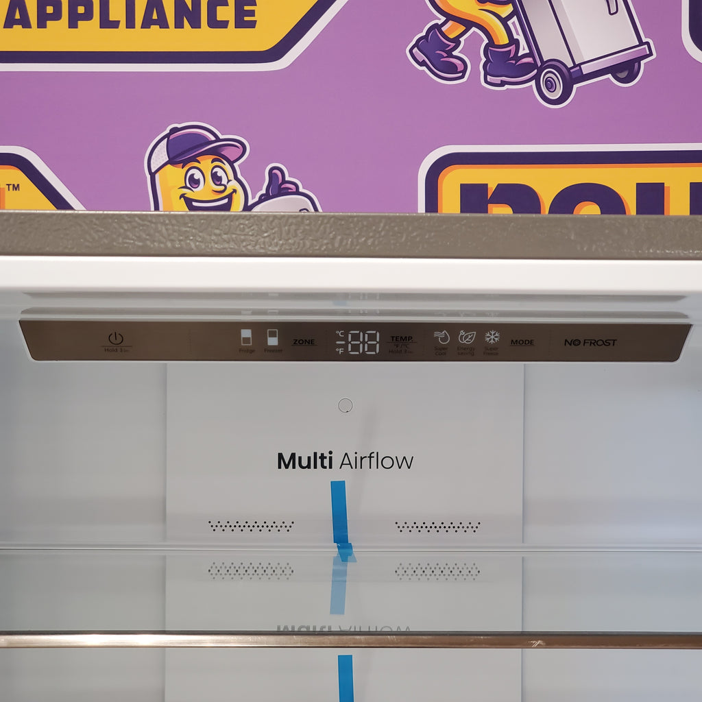 Hisense Counter Depth Bottom Freezer 17.2 Cu. Ft. Refrigerator with LED Lighting and Super Cool and Super Freeze in Fingerprint Stainless Steel 24SD053 - HRB171N6ASE - Scratch and Dent (Minor)