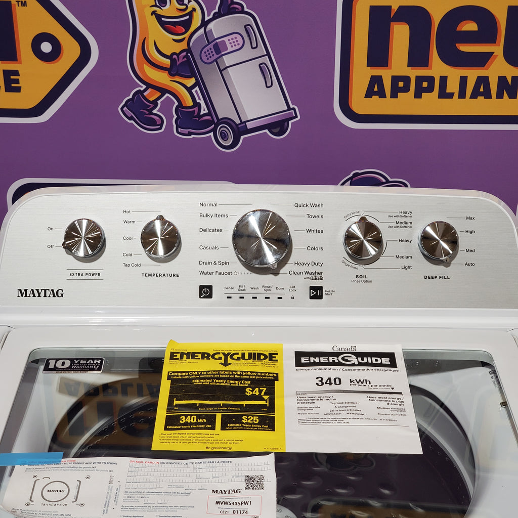 Pictures of Maytag Top Load 4.7 cu. ft. Agitator Washer with Extra Power and Deep Fill Option 24SD23 - MVW5435PW - Open Box - Neu Appliance Outlet - Discount Appliance Outlet in Austin, Tx