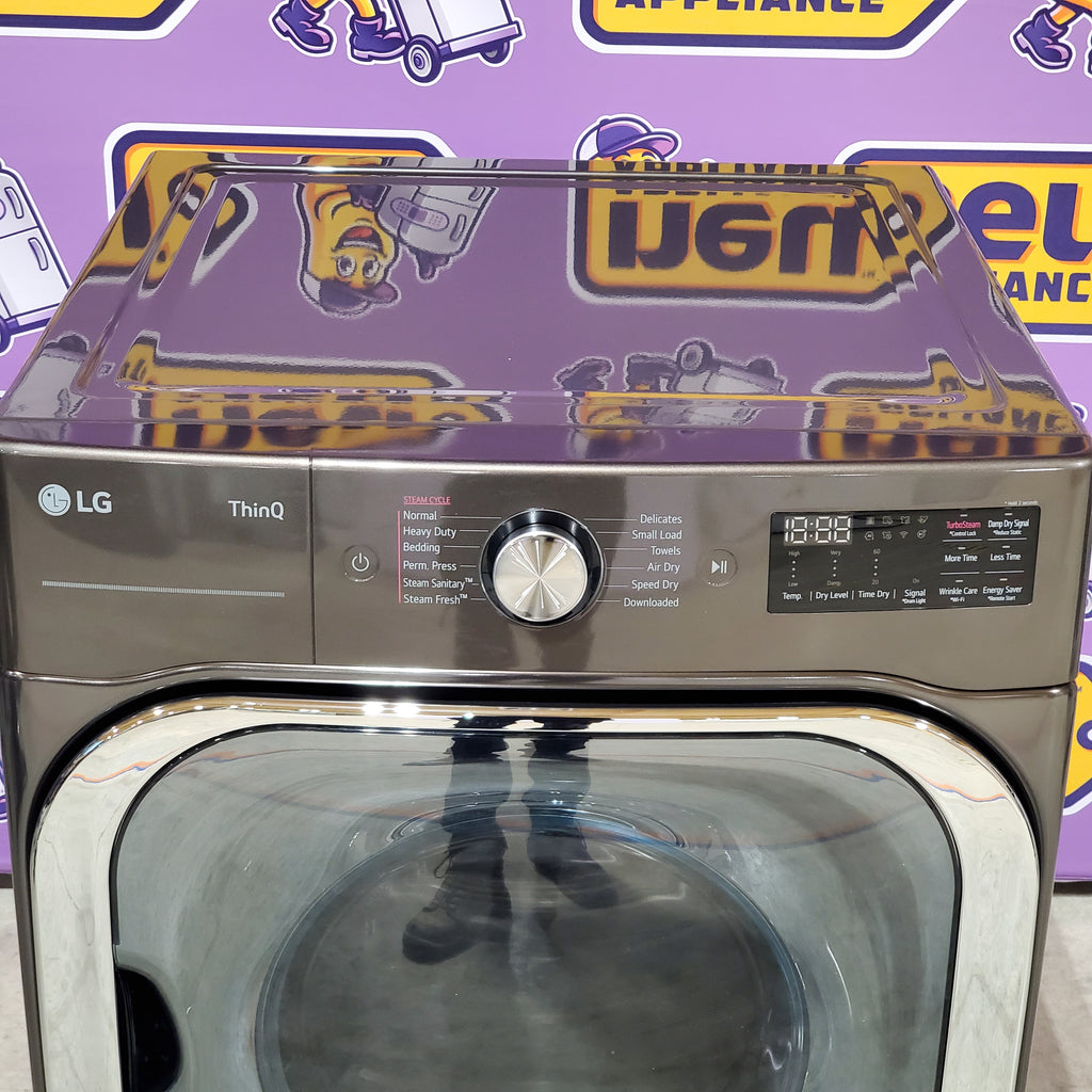 Pictures of LG Black Steel 9.0 cu. ft. Mega Capacity Smart wi-fi Enabled Front Load Electric Dryer with TurboSteam™ and Built-In Intelligence 6SD84 - DLEX8900B - Open Box - Neu Appliance Outlet - Discount Appliance Outlet in Austin, Tx