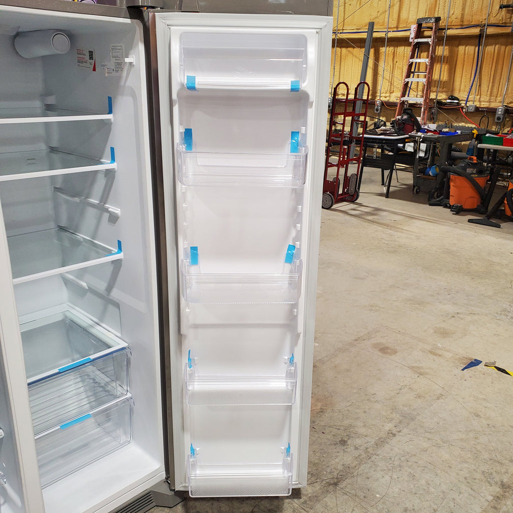 Frigidaire 25.6 cu. ft. ENERGY STAR Side by Side Refrigerator with Exterior Water and Ice Dispenser in Stainless Steel 3SD971 - FRSS2623AS - Scratch & Dent (Minor)