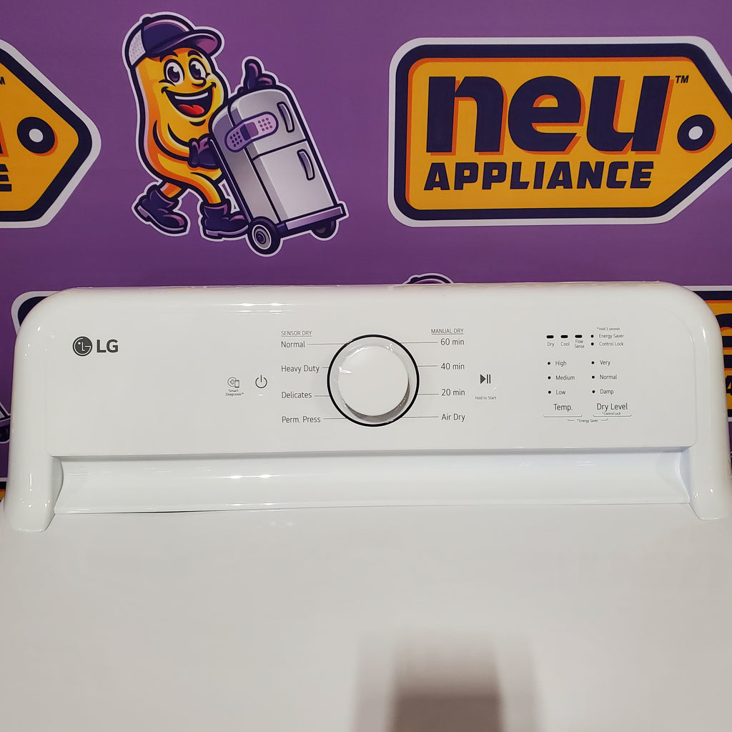 LG 4.3 cu. ft. Capacity Top Load Washer with TurboDrum™ Technology and Impeller WT6100CW - Scratch & Dent (Minor) and LG 7.3 Cu. Ft.  Electric Rear Control Ultra Large Capacity Dryer in White with Sensor Dry 16068 - DLE6100W - Scratch & Dent (Minor)