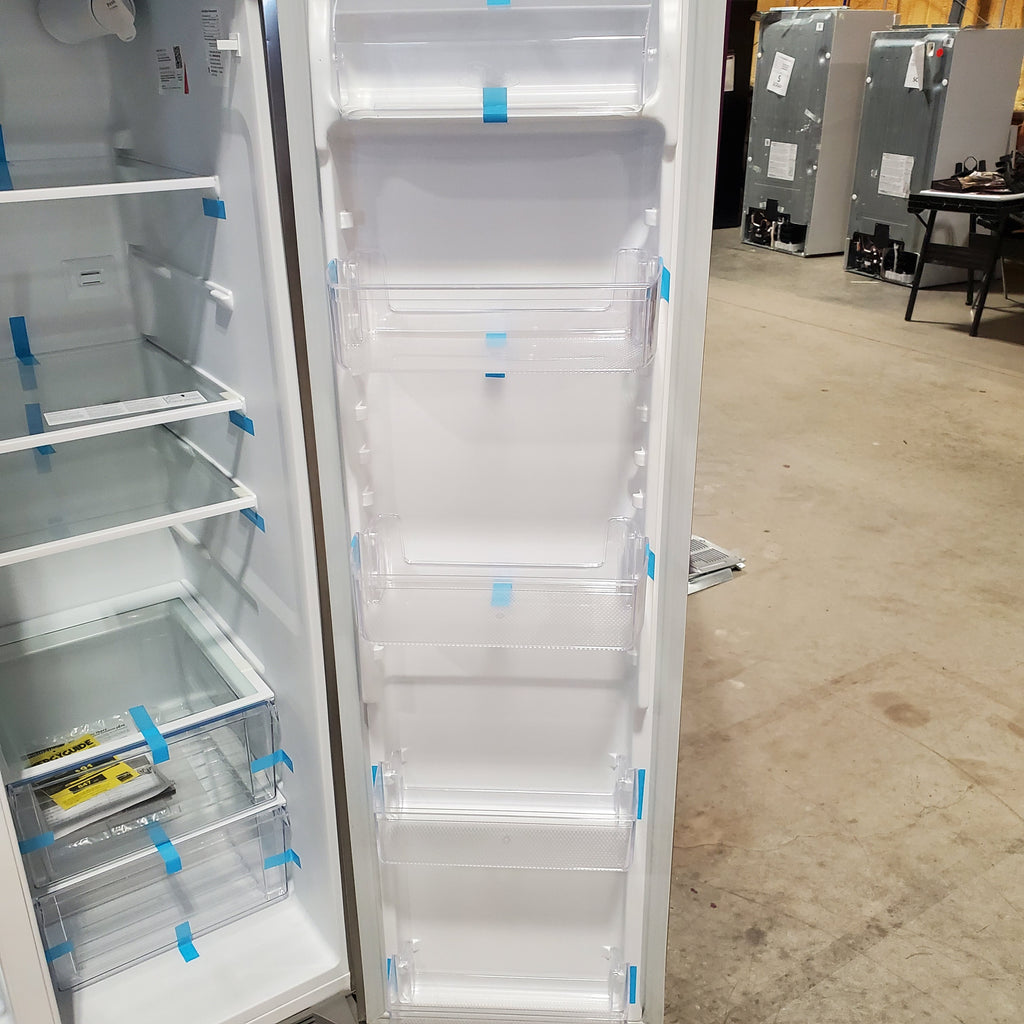 Frigidaire 25.6 cu. ft. ENERGY STAR Side by Side Refrigerator with Exterior Water and Ice Dispenser in Stainless Steel 3SD944 - FRSS2623AS - Scratch & Dent (Moderate)