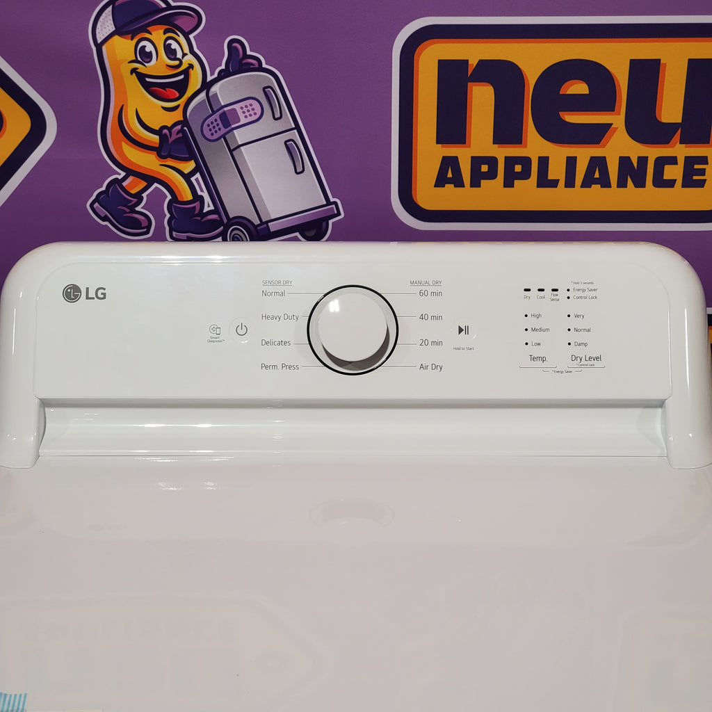 Pictures of LG 7.3 Cu. Ft. Electric Rear Control Ultra Large Capacity Dryer in White with Sensor Dry 24SD12 - DLE6100W - Open Box - Neu Appliance Outlet - Discount Appliance Outlet in Austin, Tx