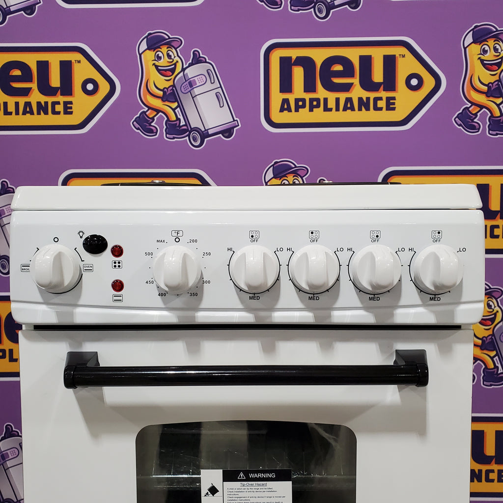 Pictures of Avanti Avanti 20-in 4 burners 2.1-cu ft Freestanding Electric Range in White 5SD174 - ERU200P0W - Scratch & Dent (Minor) - Neu Appliance Outlet - Discount Appliance Outlet in Austin, Tx
