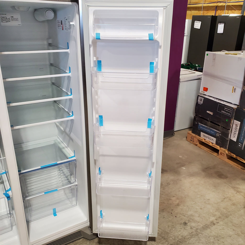 Frigidaire 25.6-cu ft ENERGY STAR Side-by-Side Refrigerator with Ice Maker in Fingerprint Resistant Stainless Steel 24SD49 - FRSS26L3AF - Scratch & Dent (Minor)