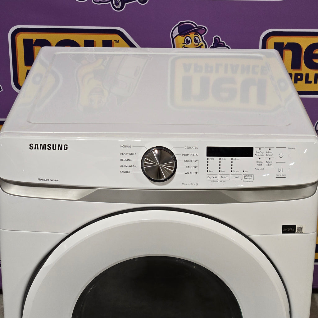 Pictures of Samsung 4.5 cu. ft. ENERGY STAR Front Load Washer with Vibration Reduction WF45T6000AW - Scratch & Dent (Minor) and Samsung 7.5 cu. ft. Front Load Electric Dryer with Smart Care in White 16142 - DVE45T6000W - Open Box - Neu Appliance Outlet - Discount Appliance Outlet in Austin, Tx
