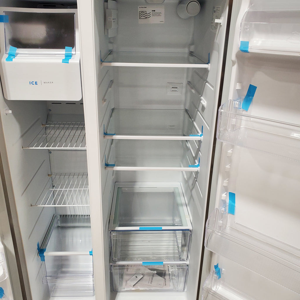 Frigidaire 25.6-cu ft ENERGY STAR Side-by-Side Refrigerator with Ice Maker in Fingerprint Resistant Stainless Steel 3SD780 - FRSS26L3AF - Scratch & Dent (Minor)