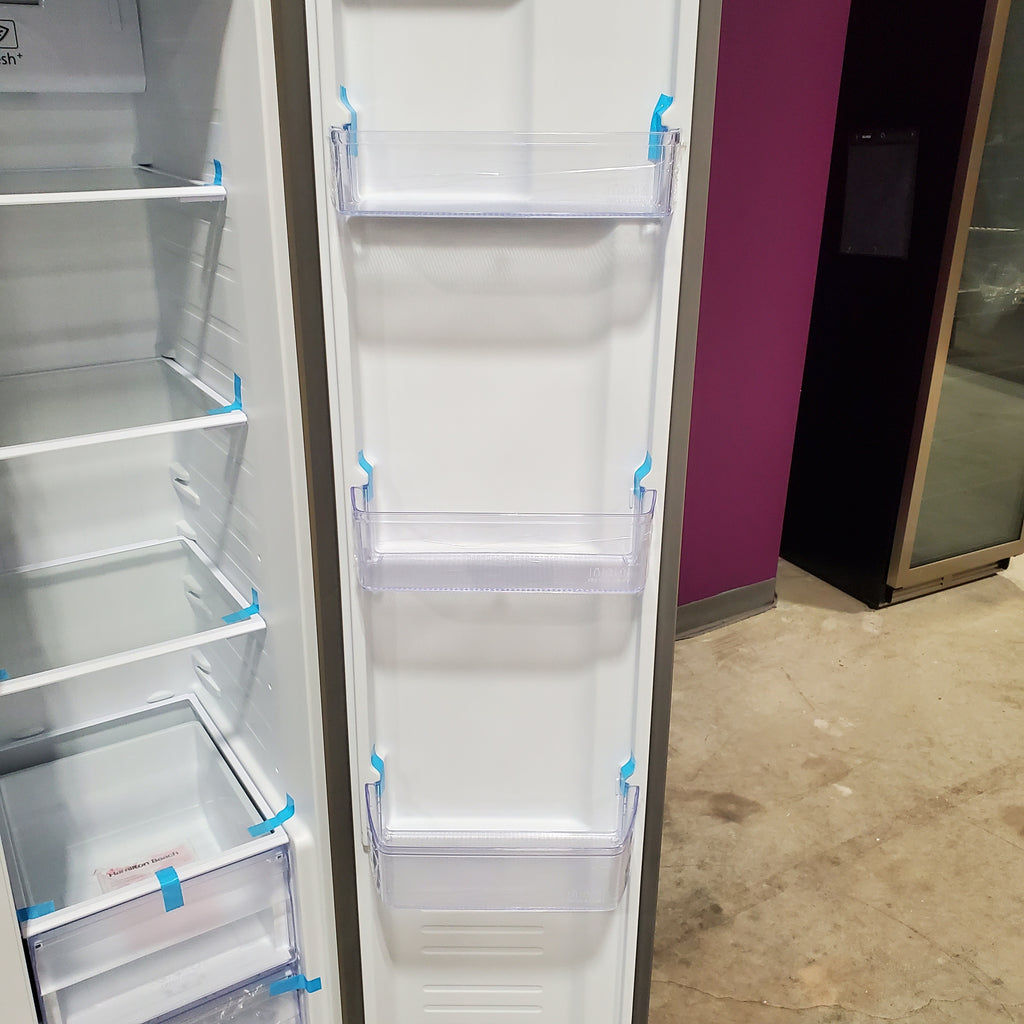 Hamilton Beach 15.6-cu ft Counter-Depth 32-in Wide Side-by-Side Refrigerator in Stainless Steel 25SD038 - HZ8551 - Scratch & Dent (Moderate)