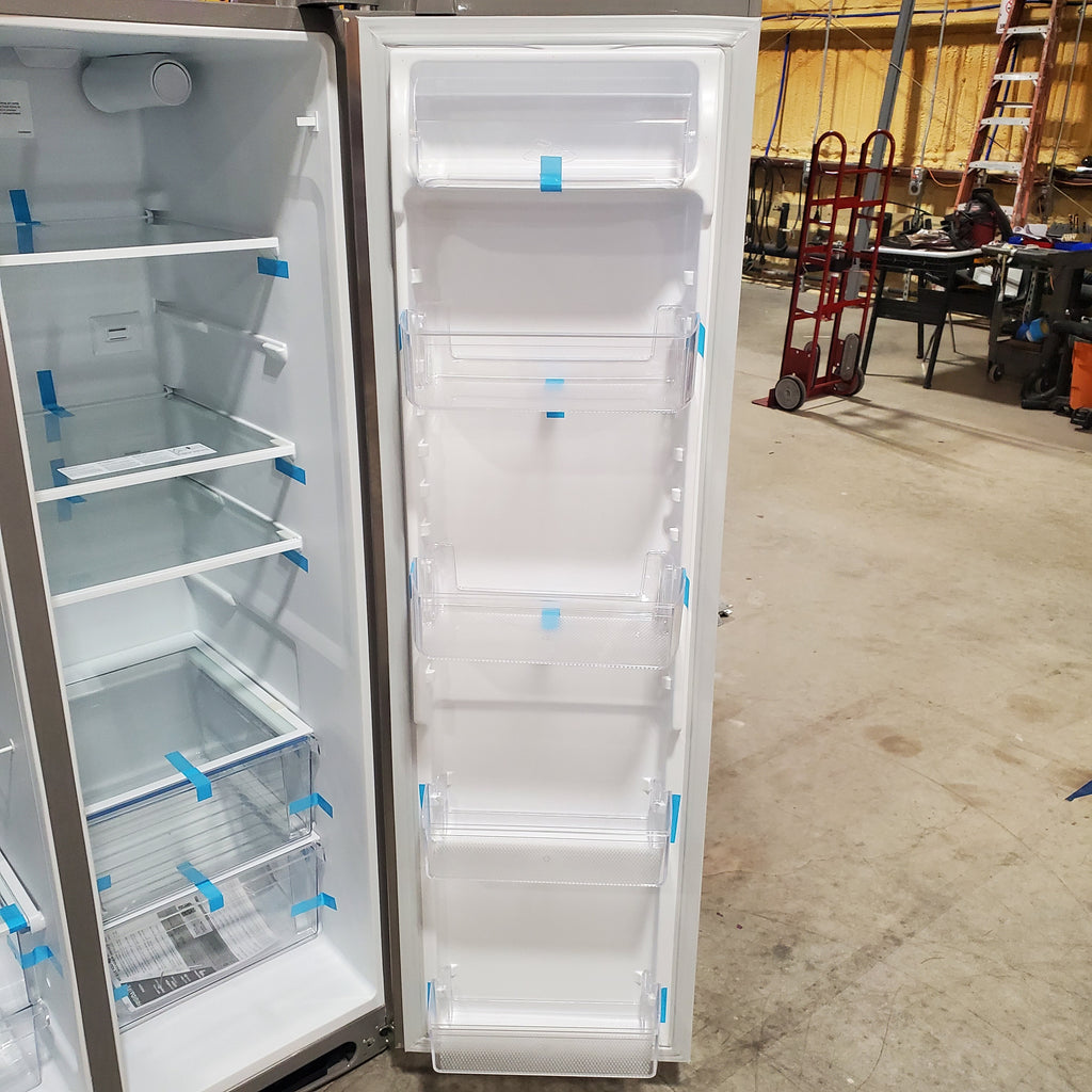 Frigidaire 25.6 cu. ft. ENERGY STAR Side by Side Refrigerator with Exterior Water and Ice Dispenser in Stainless Steel 3SD1078 - FRSS2623AS - Scratch & Dent (Minor)