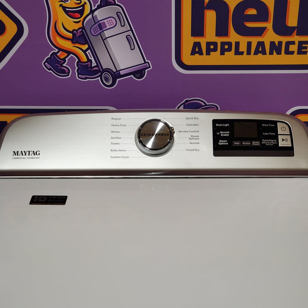 Pictures of Maytag Smart Top Load Electric 7.4 Cu. Ft. Steam Dryer with Extra Power and Advanced Moisture Sensing 6SD57 - MED7230HW - Open Box - Neu Appliance Outlet - Discount Appliance Outlet in Austin, Tx