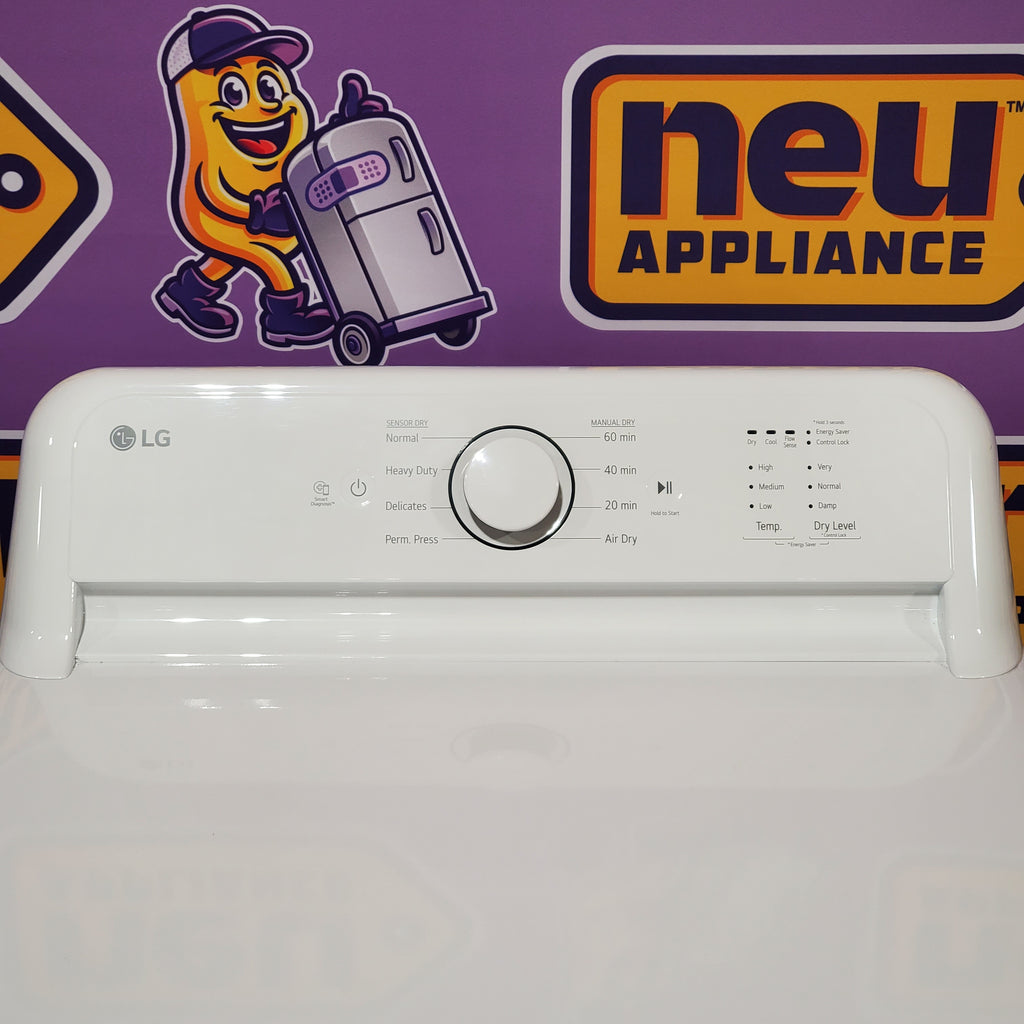 Pictures of LG Top Load 4.1 Cu. Ft. Washer with TurboDrum Technology in White WT6105CW - Scratch & Dent (Minor) and LG 7.3 Cu. Ft. Electric Rear Control Ultra Large Capacity Dryer in White with Sensor Dry 16122 - DLE6100W - Open Box - Neu Appliance Outlet - Discount Appliance Outlet in Austin, Tx