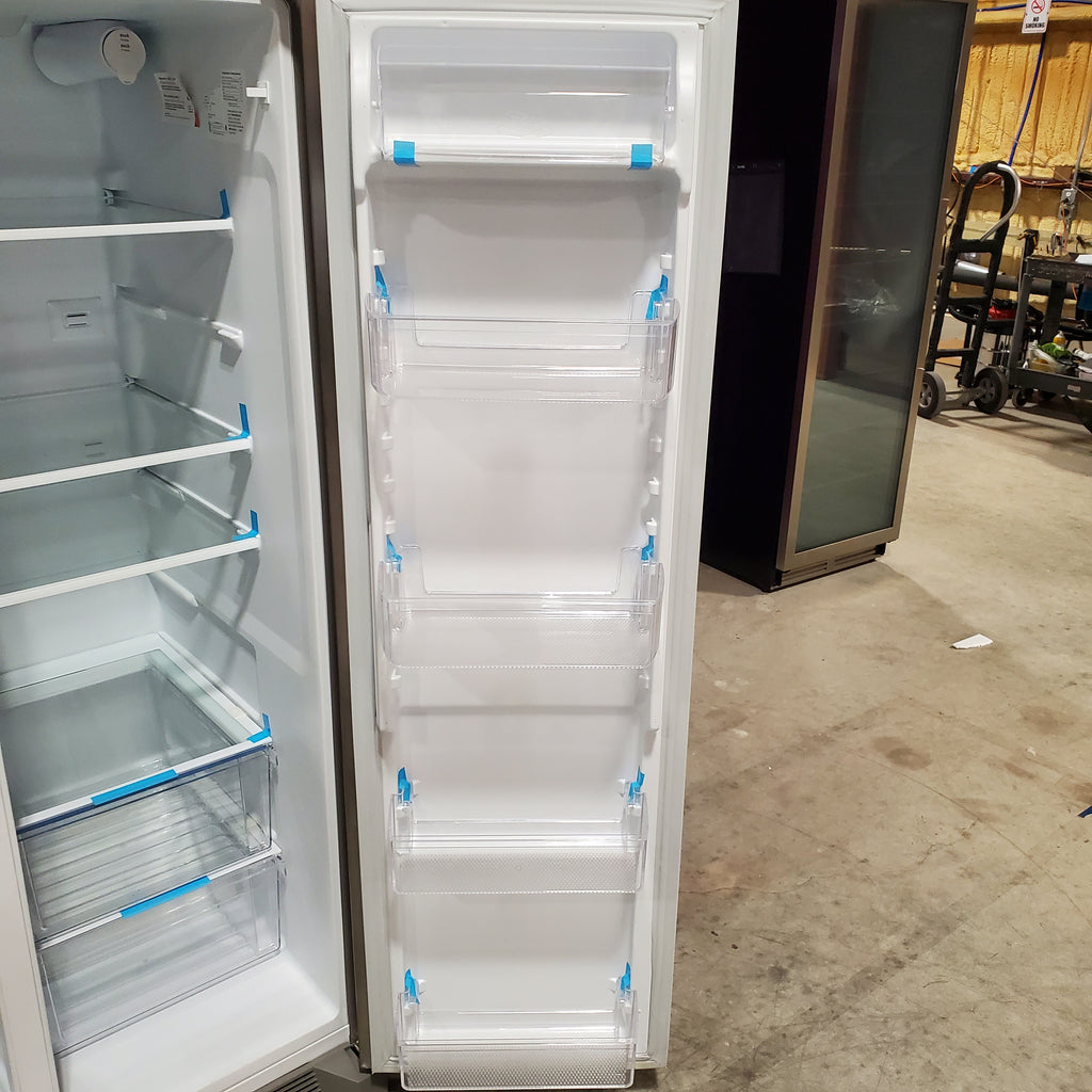 Frigidaire 25.6 cu. ft. ENERGY STAR Side by Side Refrigerator with Exterior Water and Ice Dispenser in Stainless Steel 20SD092 - FRSS2623AS - Scratch & Dent (Minor)