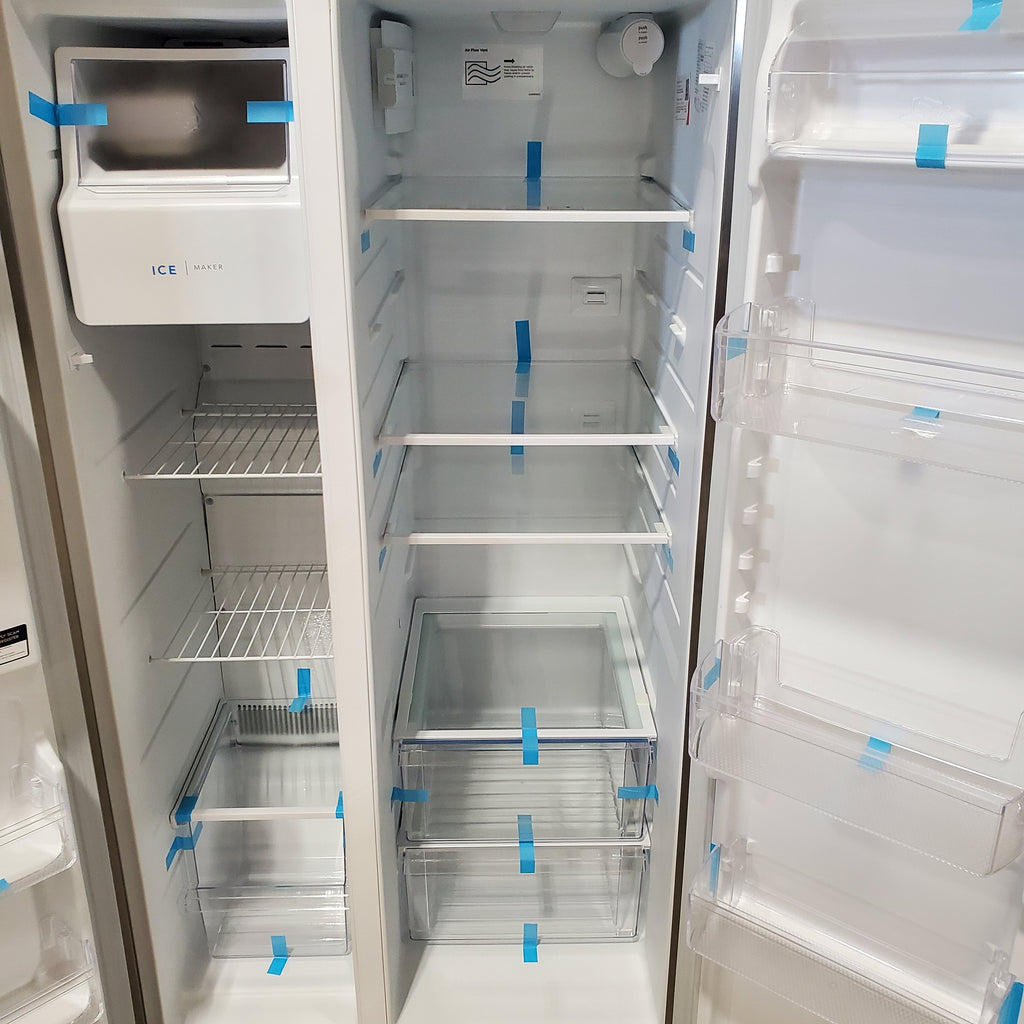 Frigidaire 25.6-cu ft ENERGY STAR Side-by-Side Refrigerator with Ice Maker in Fingerprint Resistant Stainless Steel 3SD776 - FRSS26L3AF - Scratch & Dent (Minor)