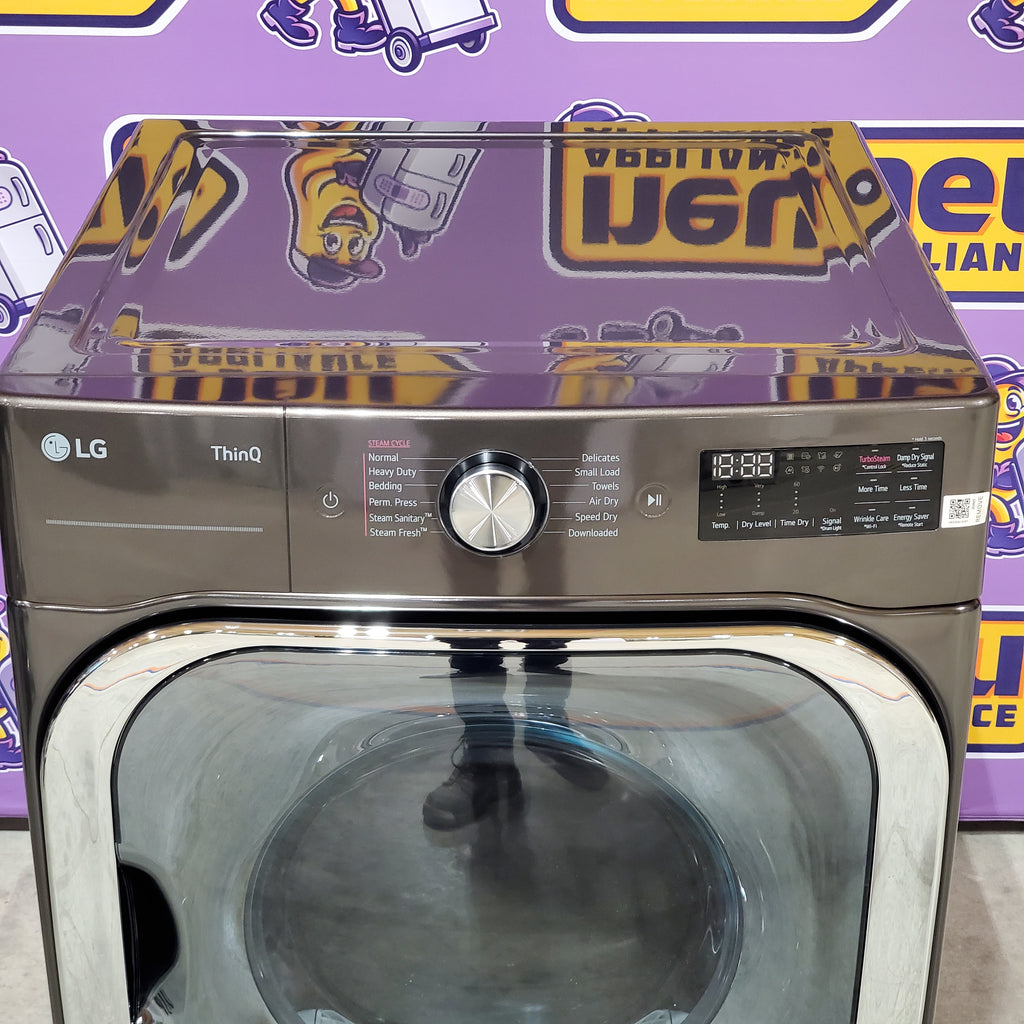 Pictures of LG Black Steel 9.0 cu. ft. Mega Capacity Smart wi-fi Enabled Front Load Electric Dryer with TurboSteam™ and Built-In Intelligence 6SD67 - DLEX8900B - Open Box - Neu Appliance Outlet - Discount Appliance Outlet in Austin, Tx