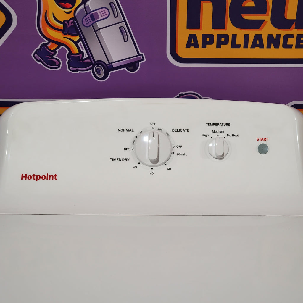 Pictures of Hotpoint® 4.0 cu. ft. Capacity Washer with Cold Plus and Water Level Control HTW265ASWWW - Scratch & Dent (Moderate) and Hotpoint® 6.2 cu. ft. vented Electric Dryer with Auto Dry 16102 - HTX26EASWWW - Scratch & Dent (Moderate) - Neu Appliance Outlet - Discount Appliance Outlet in Austin, Tx