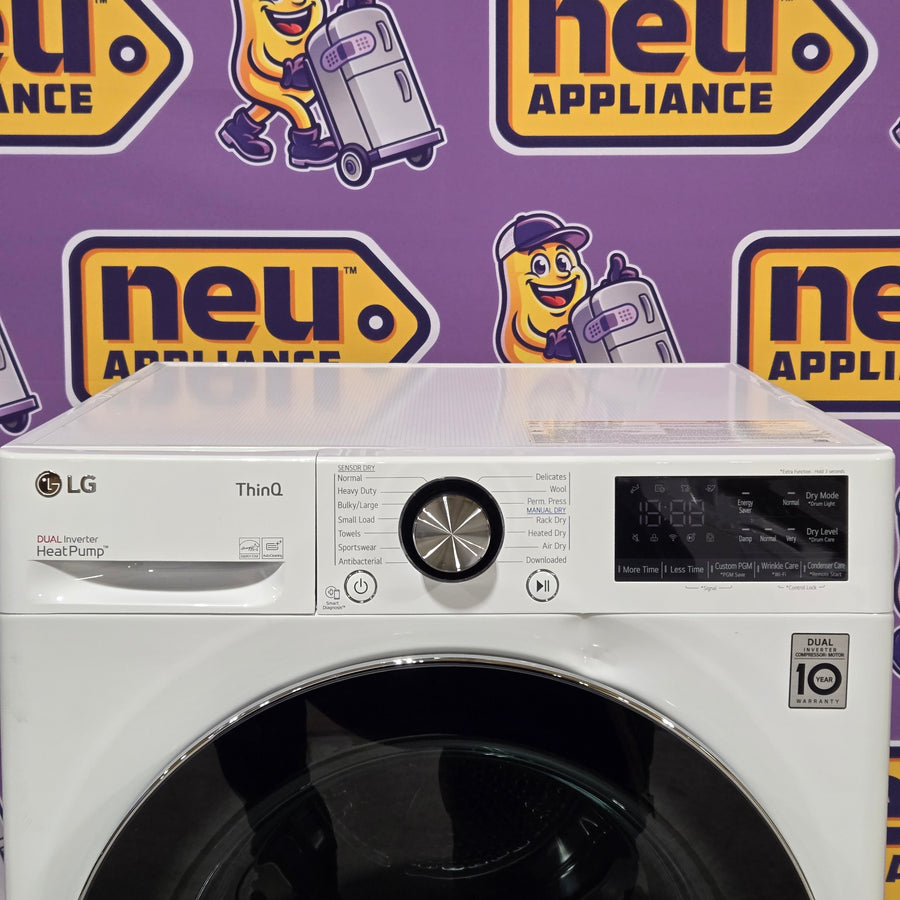 LG 2.4 cu.ft. Compact Front Load Washer with Built-In Intelligence WM1455HWA - Scratch & Dent (Minor) and LG 4.2 cu.ft. Smart wi-fi Enabled Compact Front Load Dryer with Dual Inverter HeatPump™ Technology 16215 - DLHC1455W - Open Box