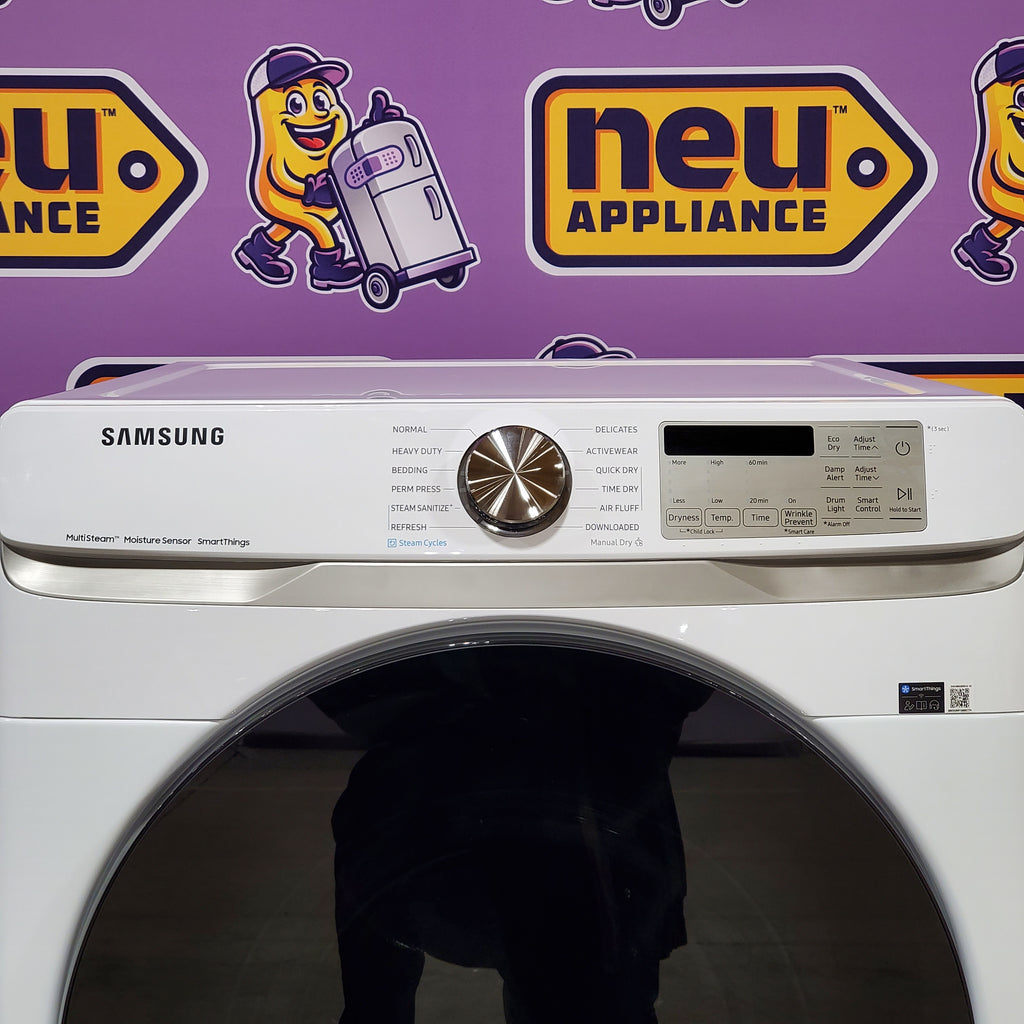 Pictures of Samsung 7.5 cu. ft. Smart Electric Dryer with Steam Sanitize+ in White 6SD39 - DVE45B6300W - Scratch & Dent (Minor) - Neu Appliance Outlet - Discount Appliance Outlet in Austin, Tx