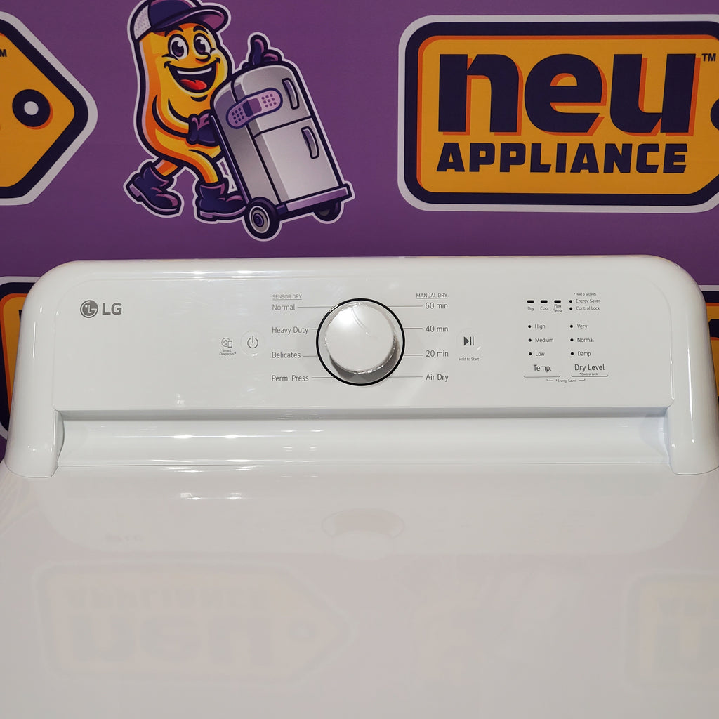 LG 7.3 Cu. Ft. Electric Rear Control Ultra Large Capacity Dryer in White with Sensor Dry 5SD256 - DLE6100W - Scratch & Dent (Minor)
