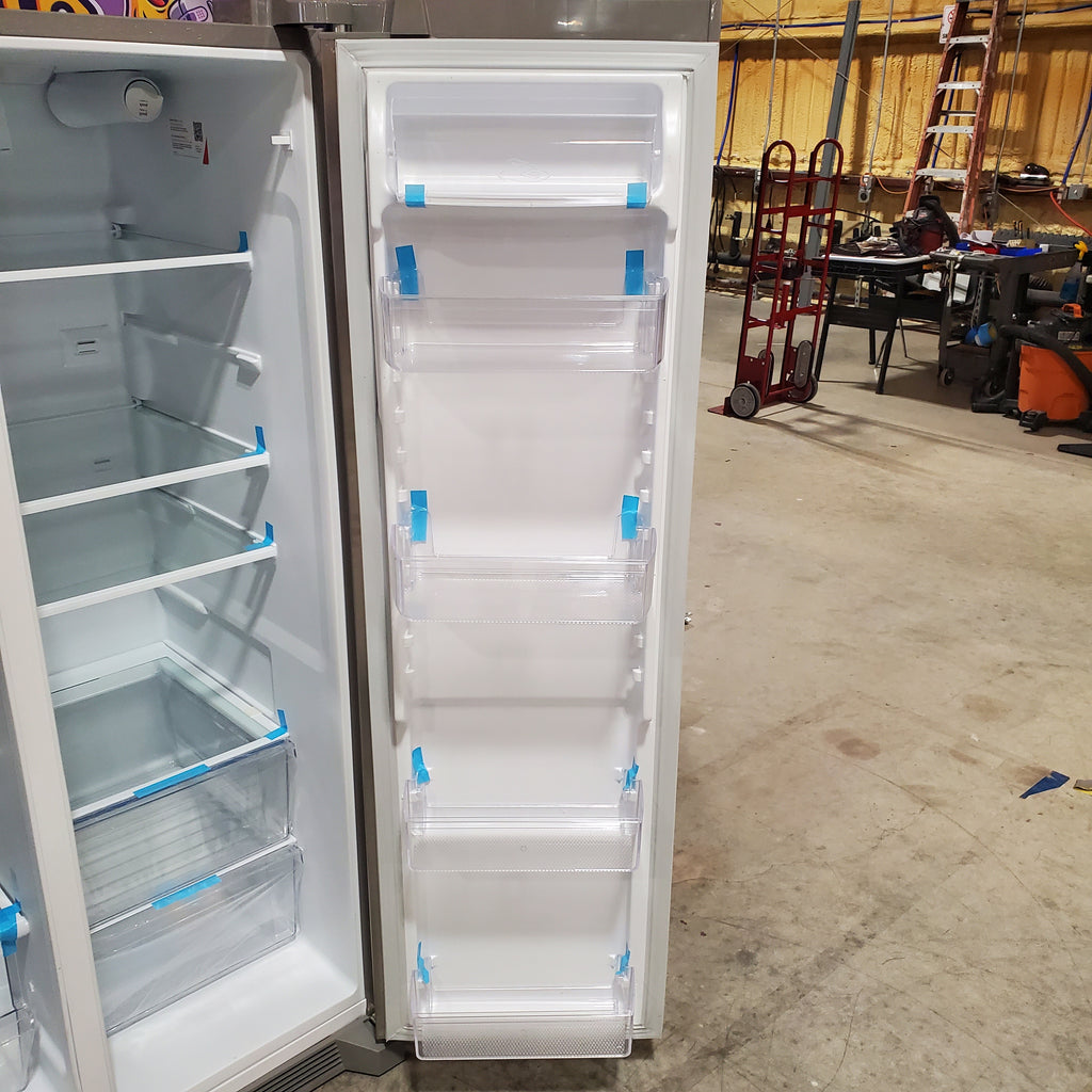 Frigidaire 25.6 cu. ft. ENERGY STAR Side by Side Refrigerator with Exterior Water and Ice Dispenser in Stainless Steel 3SD813 - FRSS2623AS - Scratch & Dent (Minor)