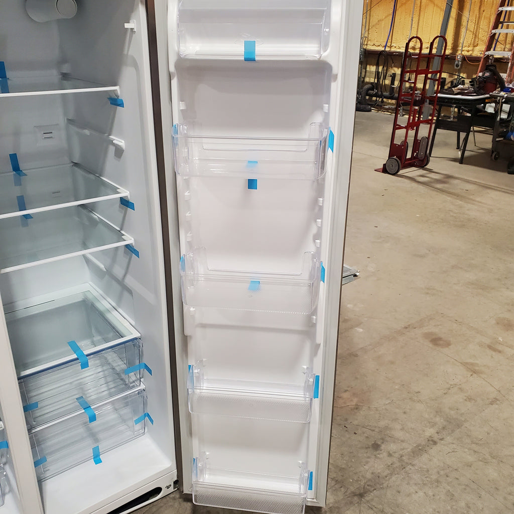 Frigidaire 25.6 cu. ft. ENERGY STAR Side by Side Refrigerator with Exterior Water and Ice Dispenser in Stainless Steel 3SD1052 - FRSS2623AS - Scratch & Dent (Moderate)