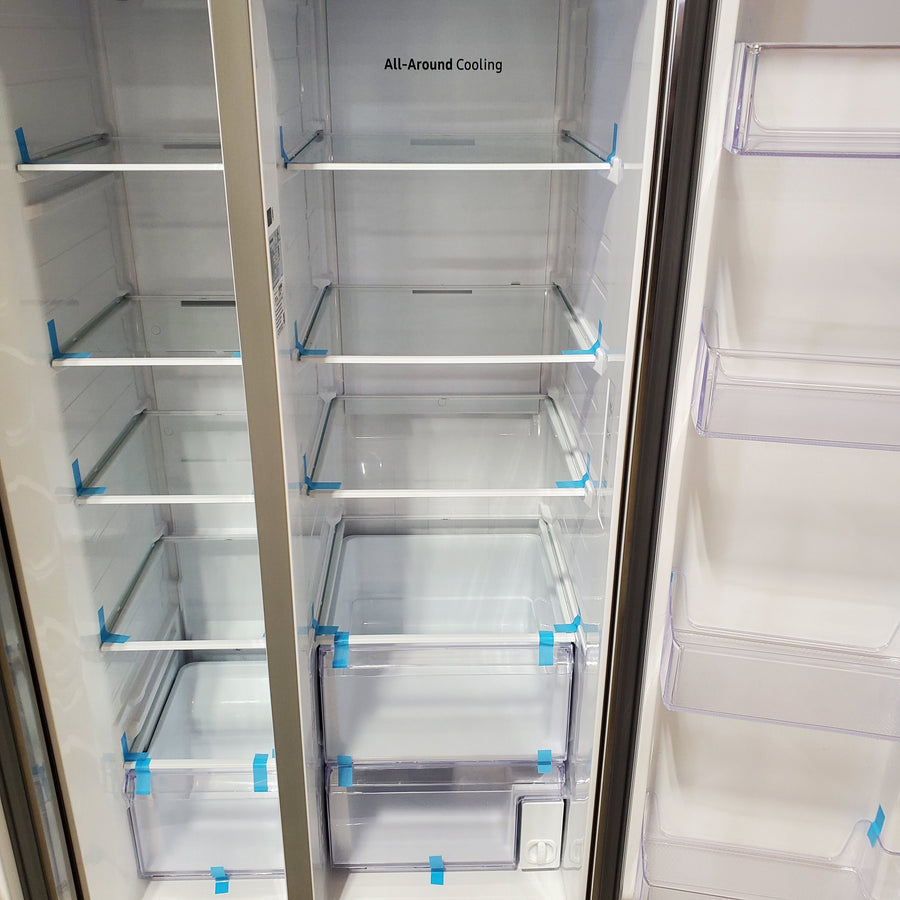 Samsung 27.4-cu ft Side-by-Side Refrigerator with Ice Maker in Fingerprint Resistant Stainless Steel 3SD770 - RS27T5200SR - Open Box