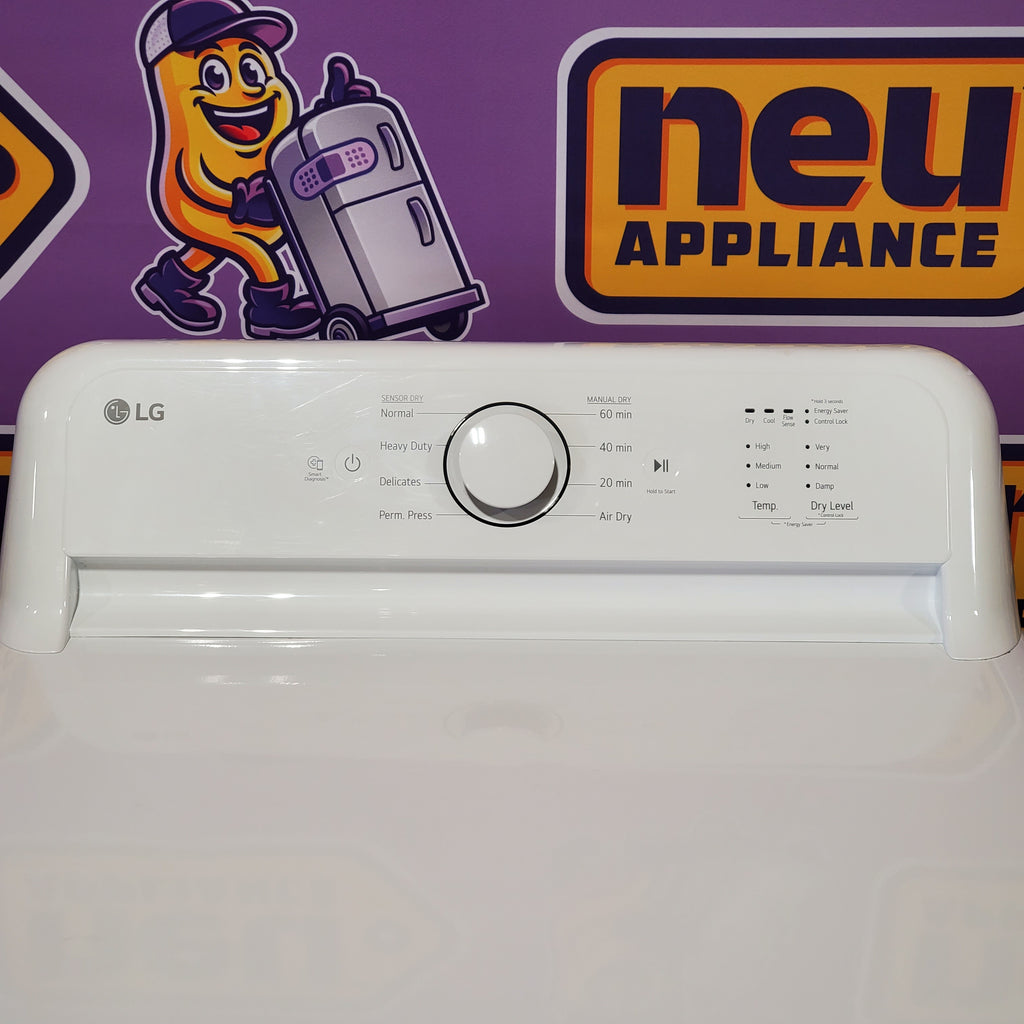 LG Top Load 4.1 Cu. Ft. Washer with TurboDrum Technology in White WT6105CW - New in Box and LG 7.3 Cu. Ft.  Electric Rear Control Ultra Large Capacity Dryer in White with Sensor Dry 16095 - DLE6100W - Scratch & Dent (Minor)