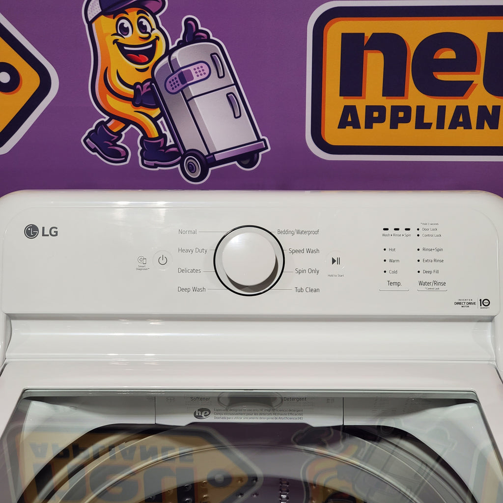 Pictures of LG 4.1 Cu Ft Agitator Top-Load Washer with 4 Way Agitator and TurboDrum Technology in White 25SD114 - WT6105CW - Scratch & Dent (Minor) - Neu Appliance Outlet - Discount Appliance Outlet in Austin, Tx