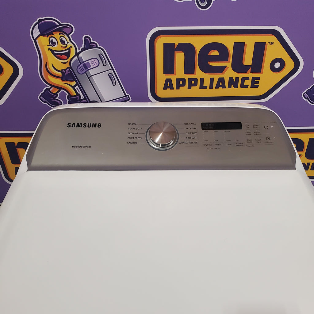 Samsung White Top Load 5.0 Cu. Ft. Washer with Active Water Jet WA50R5200AW - Certified Refurbished and Samsung White Electric 7.4 Cu. Ft. Dryer with Sensor Dry 16036 - DVE50R5200W - Certified Refurbished