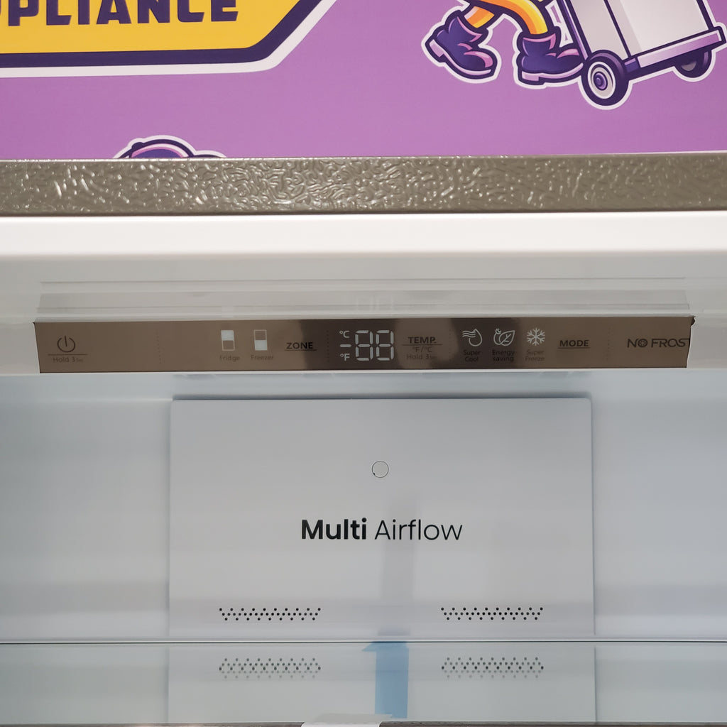 Pictures of Hisense Counter Depth Bottom Freezer 17.2 Cu. Ft. Refrigerator with LED Lighting and Super Cool and Super Freeze in Fingerprint Stainless Steel HRB171N6ASE - 3SD665 - Scratch and Dent (Minor) - Neu Appliance Outlet - Discount Appliance Outlet in Austin, Tx