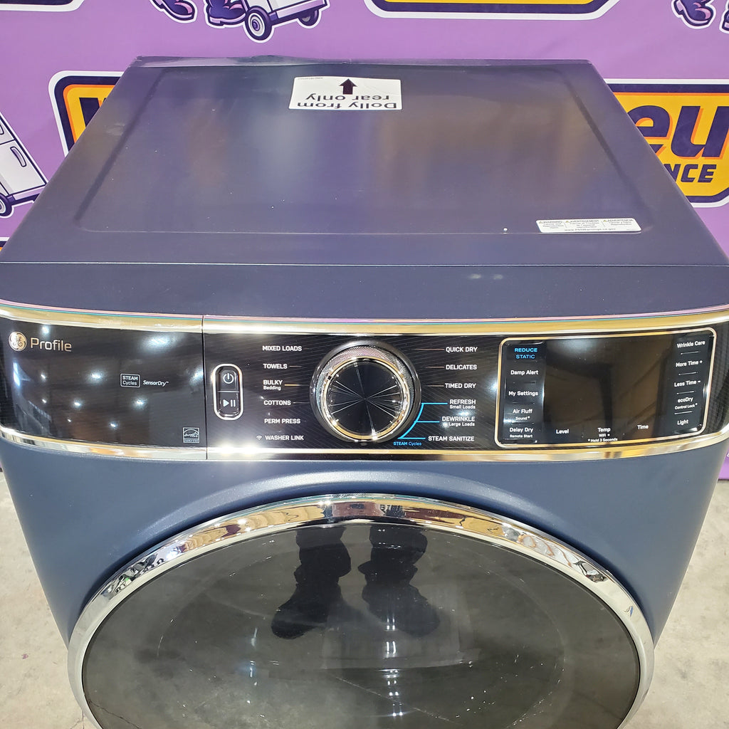GE Profile 7.8 cu. ft. Capacity Smart Front Load Gas Dryer with Steam and Sanitize Cycle PFD87GSPVRS - Scratch & Dent (Minor)