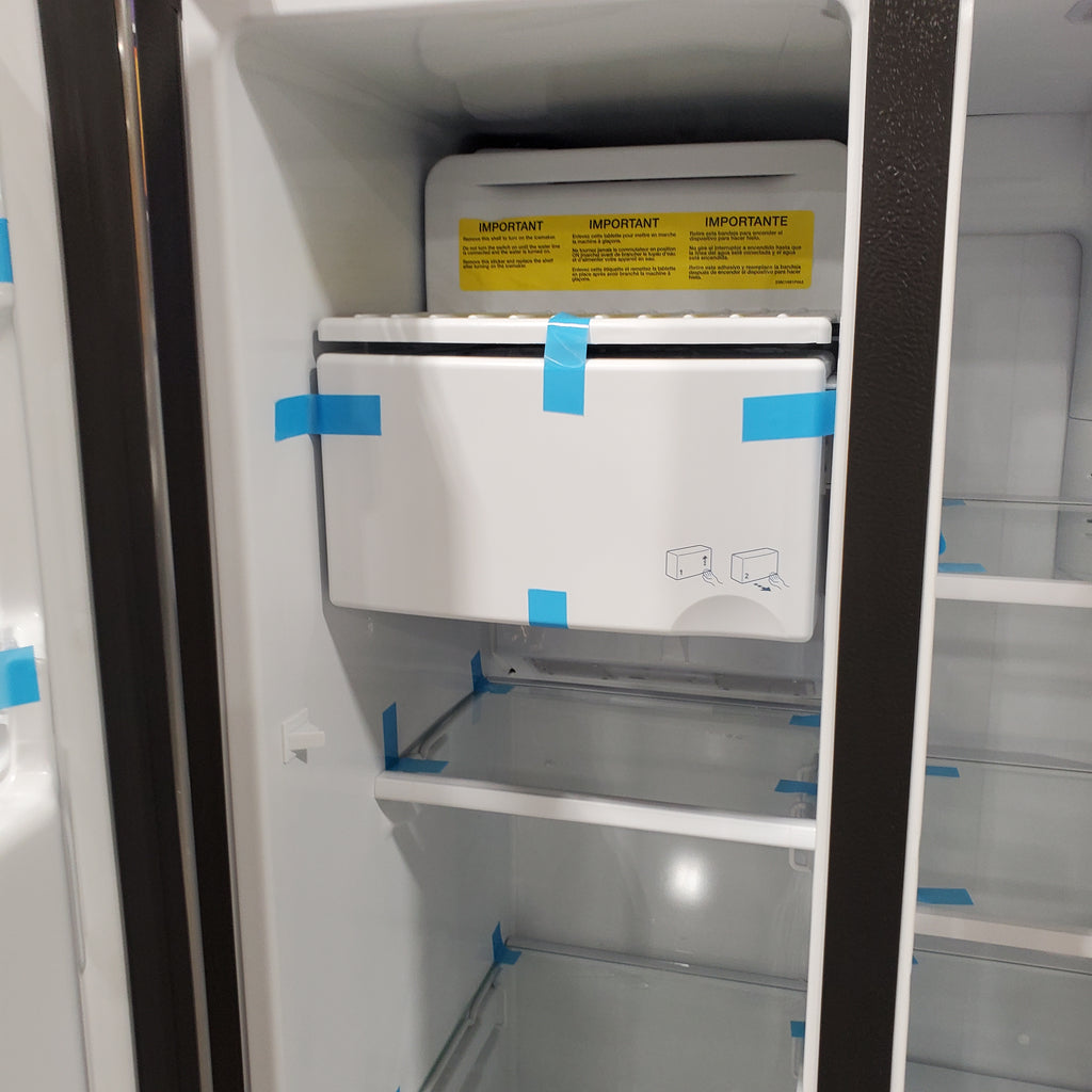 Pictures of GE 21.8 Cu. Ft. Counter-Depth Fingerprint Resistant Side-By-Side Refrigerator GZS221YN - New in Box - Neu Appliance Outlet - Discount Appliance Outlet in Austin, Tx