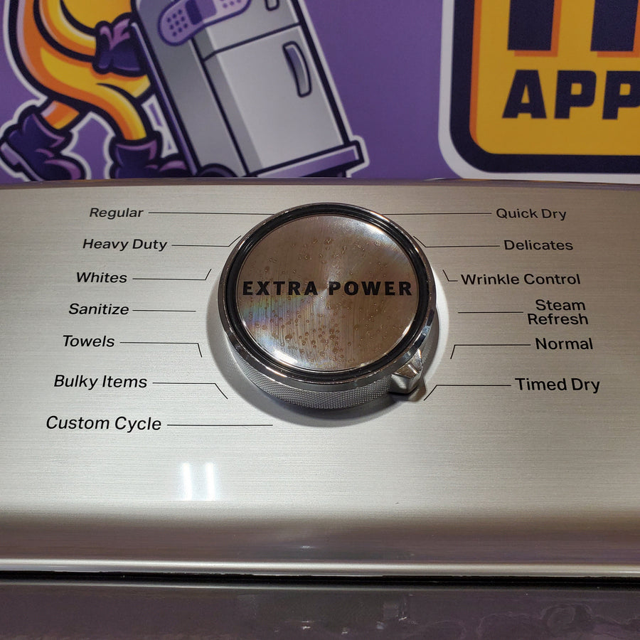 Maytag 5.3 cu. ft. Top Load Washer in Classic Silver with Impeller and Extra Power Option MTW6200RR - Scratch & Dent (Moderate) and Maytag 7.4 Cu. Ft. Metallic Slate Electric Dryer with Extra Power 16243 - MED7230HC - Scratch & Dent (Minor)