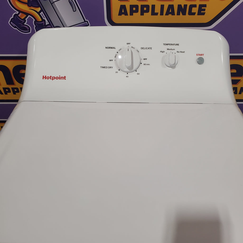 Pictures of Hotpoint 6.2 cu. ft. Capacity Electric Dryer with Up To 120 ft. Venting and Shallow Depth 25SD121 - HTX26EASWWW - Scratch & Dent (Minor) - Neu Appliance Outlet - Discount Appliance Outlet in Austin, Tx