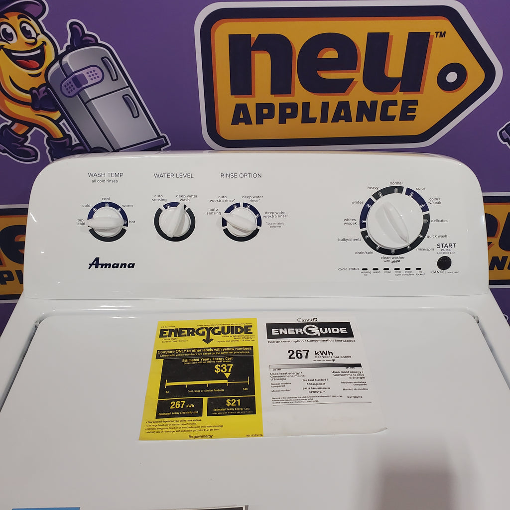 Pictures of Amana Top Load 3.8 Cu. Ft. Washer with High Efficiency Agitator in White 3SD729 - NTW4519JW - Open Box - Neu Appliance Outlet - Discount Appliance Outlet in Austin, Tx