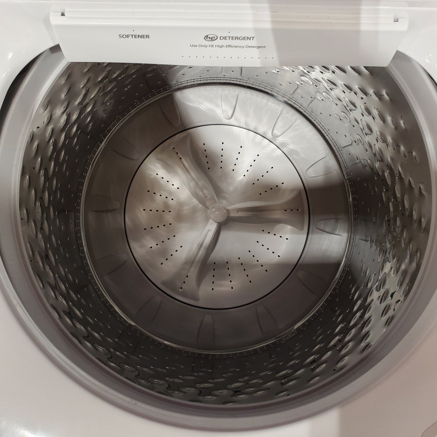 Maytag Top Load 4.8 cu ft Washer with Deep Fill and Slow-Close Glass Lid MVW6200KW - Open Box and Maytag 7.0 cu ft Electric Dryer with Moisture Sensing and Quick Dry Cycle 16220 - MED6200KW - Scratch & Dent (Minor)