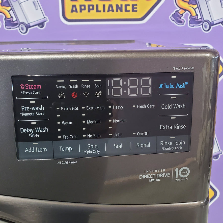 LG Front Load 4.5 Cu. Ft. Washer with TurboWash 360 Technology WM4000HBA - Scratch & Dent (Minor) and LG Smart Wi-Fi Enabled Front Load Electric 7.4 Cu. Ft. Dryer with TurboSteam 16202 - DLEX4000B - Scratch & Dent (Major)
