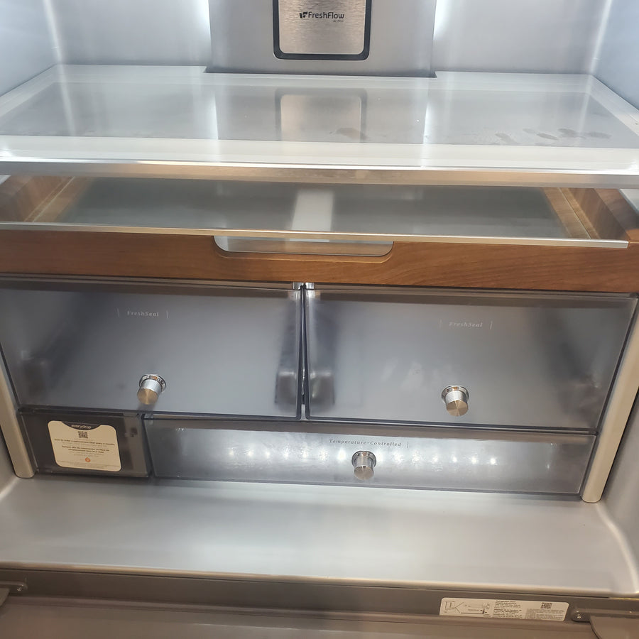 KitchenAid 23.8 cu. ft. Counter-Depth French Door Platinum Interior Refrigerator with PrintShield™ Finish 31135SD264 - KRFC704FPS - Scratch and Dent (Moderate)