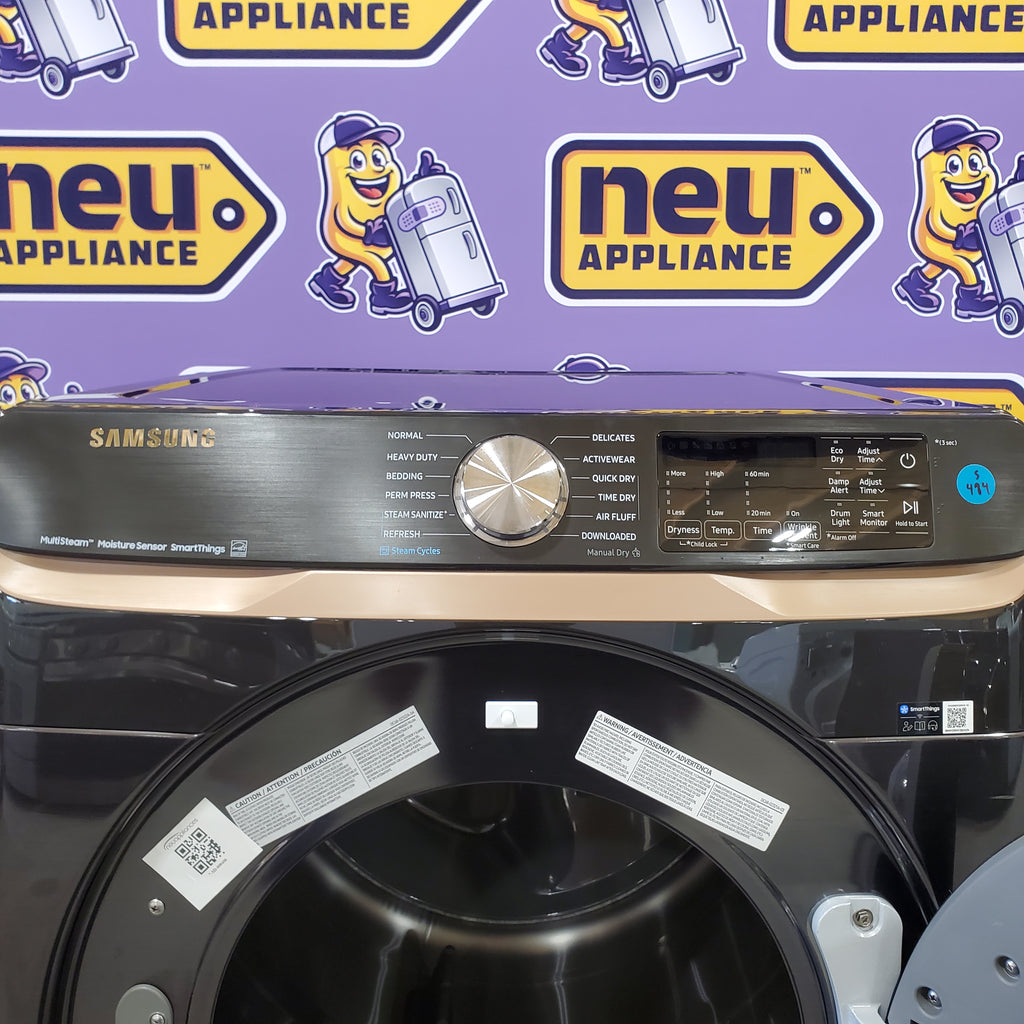 Pictures of Samsung Brushed Black Smart Gas 7.5 Cu. Ft. Dryer with Steam Sanitize+ and Sensor Dry DVG50BG8300V - Scratch and Dent (Minor) - Neu Appliance Outlet - Discount Appliance Outlet in Austin, Tx