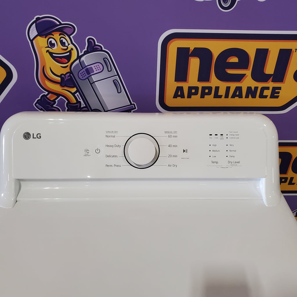 LG 4.3 cu. ft. Capacity Top Load Washer with TurboDrum™ Technology and Impeller WT6100CW - New in Box and LG 7.3 Cu. Ft.  Electric Rear Control Ultra Large Capacity Dryer in White with Sensor Dry DLE6100W - Open Box