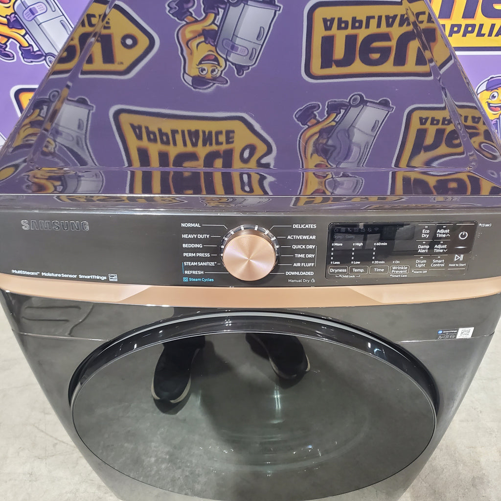 Samsung 7.5 cu. ft. Smart Electric Dryer with Steam Sanitize+ and Sensor Dry in Brushed Black 24SD016 - DVE50BG8300V - Scratch & Dent (Minor)