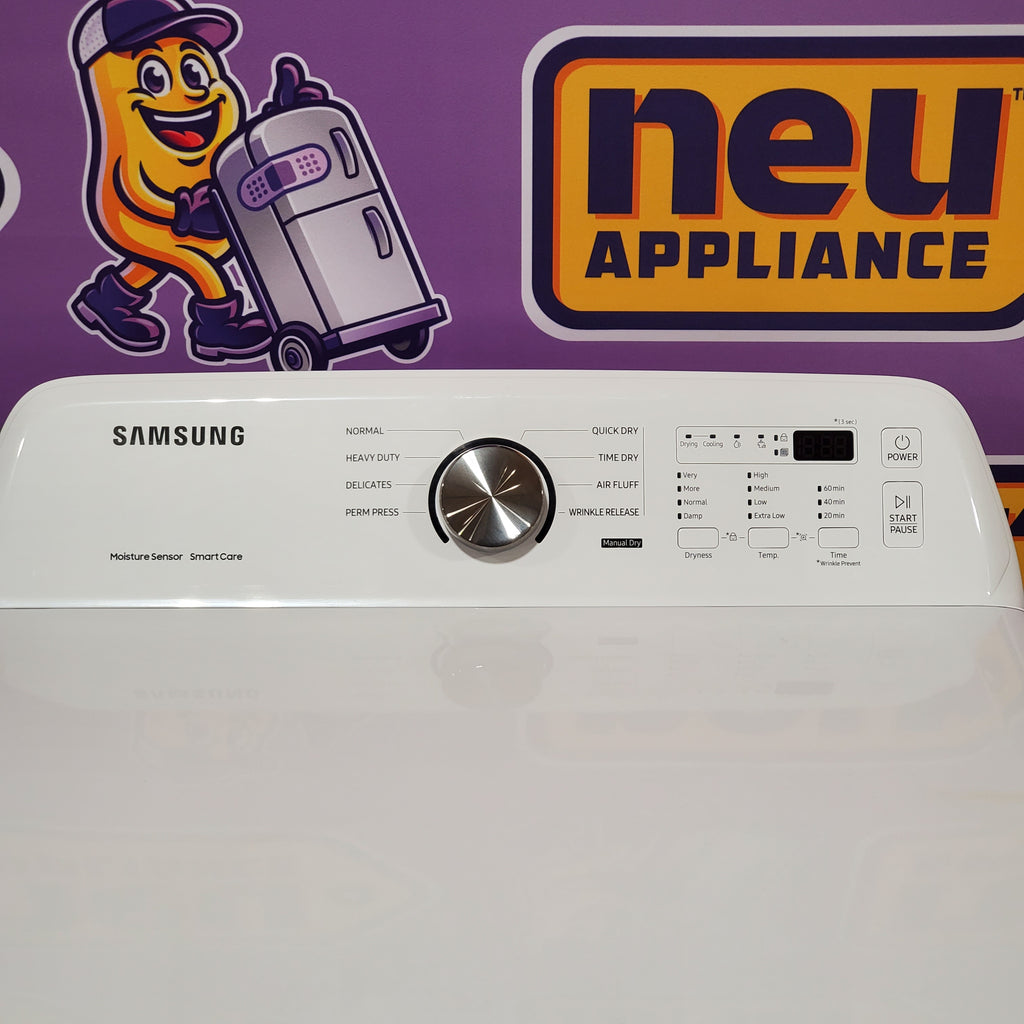 Samsung 4.5 cu. ft. Top Load Washer with Vibration Reduction Technology+ in White WA45T3200AW - Certified Refurbished and Samsung 7.2 cu. ft. Electric Dryer with Sensor Dry in White 16061 - DVE45T3200W - Open Box
