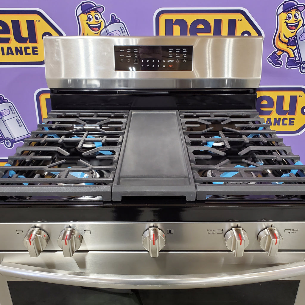 Pictures of Frigidaire Gallery 6 cu. ft. 5 Burner Slide-In Gas Range with Total Convection and Air Fry, Smudge Proof Stainless Steel 20534SD700 - GCRG3060BF - Scratch & Dent (Moderate) - Neu Appliance Outlet - Discount Appliance Outlet in Austin, Tx