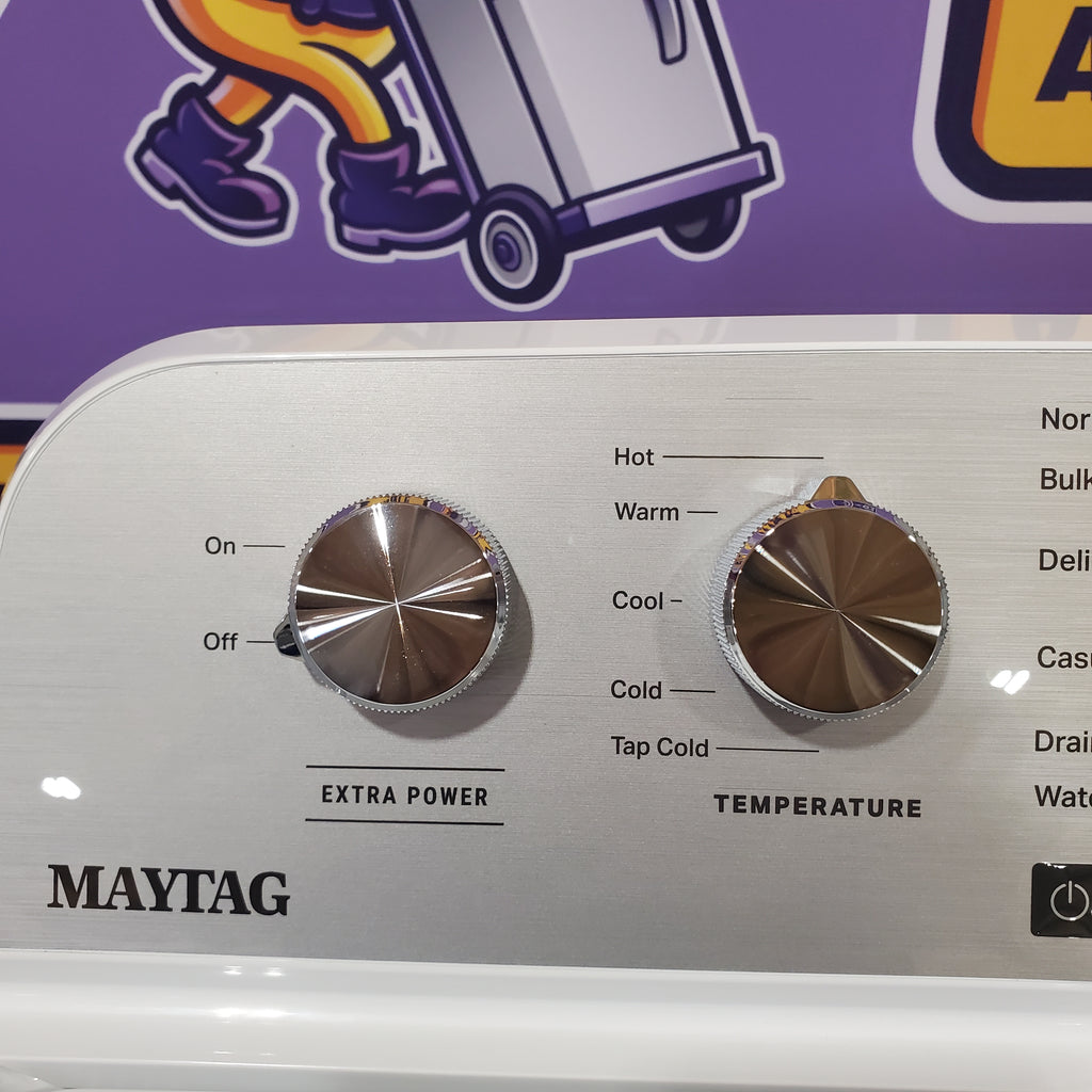 Pictures of MayTag 4.8 cu. ft. Top Load Washer with Extra Power, Built-In Water Faucet MVW5430MW - Scratch & Dent (Minor) and MayTag 7.0 cu. ft. Top Load Electric Wrinkle Prevent Dryer MED4500MW - Certified Refurbished - Neu Appliance Outlet - Discount Appliance Outlet in Austin, Tx