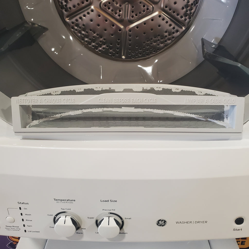 Pictures of GE White Combo 3.8 Cu. Ft. Top Load Washer and 5.9 Electric Dryer GUD27ESSM1WW - Certified Refurbished - Neu Appliance Outlet - Discount Appliance Outlet in Austin, Tx
