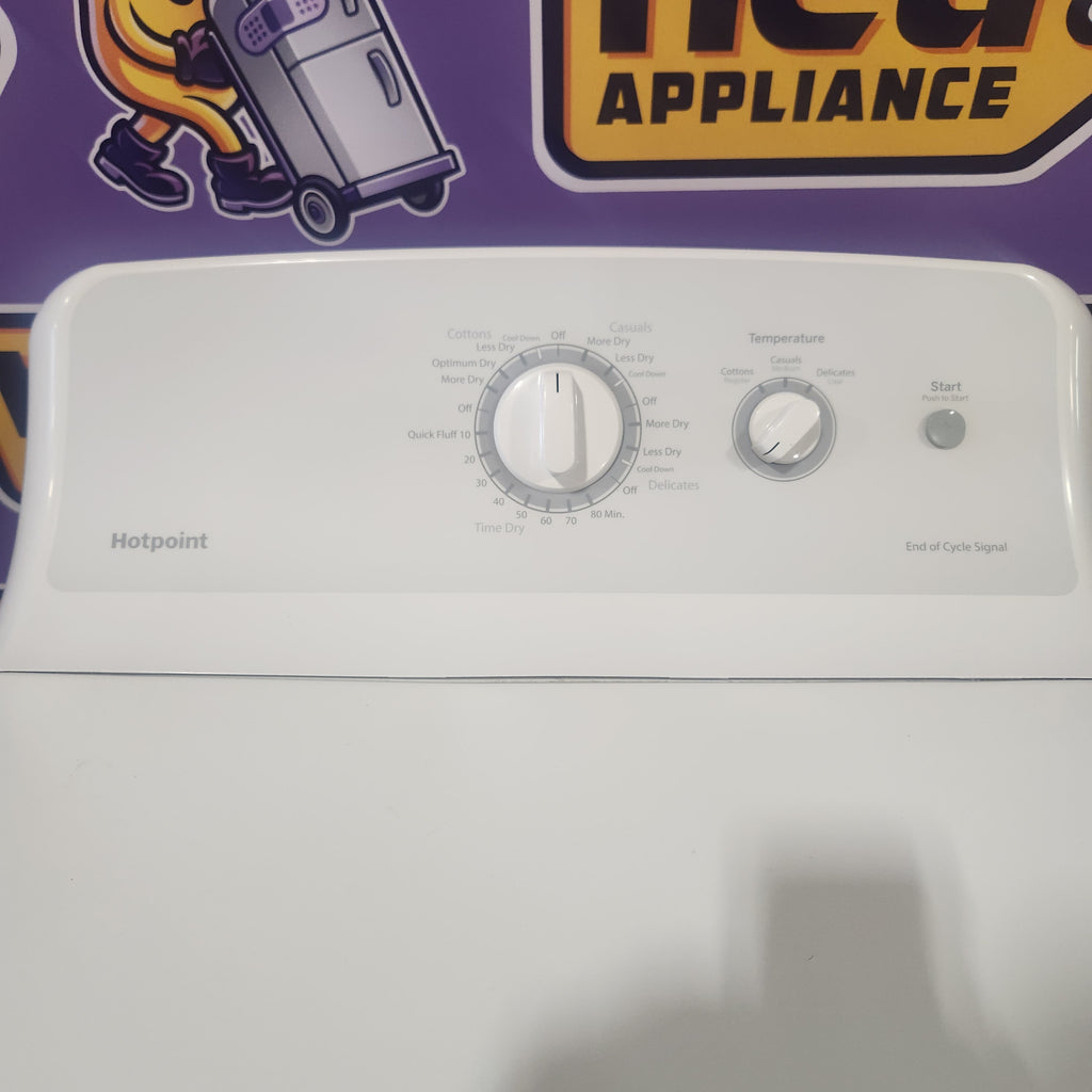 Pictures of Hotpoint White 3.8 Cu. Ft. Washer with Stainless Steel Basket HTW240ASKWS and Hotpoint White Electric 6.2 Cu. Ft. Dryer With Upfront Lint Filter HTX24EASKWS - Certified Refurbished - Neu Appliance Outlet - Discount Appliance Outlet in Austin, Tx
